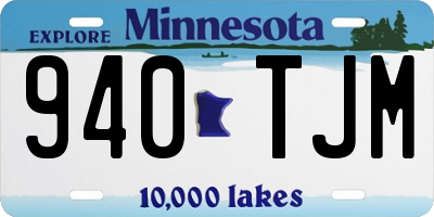 MN license plate 940TJM