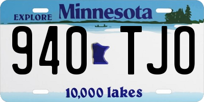 MN license plate 940TJO
