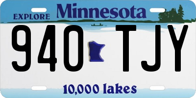 MN license plate 940TJY