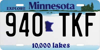 MN license plate 940TKF