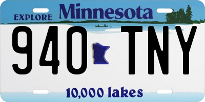 MN license plate 940TNY