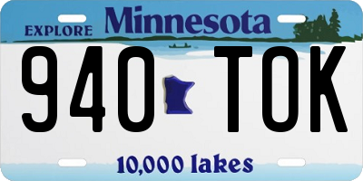 MN license plate 940TOK