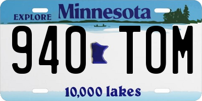MN license plate 940TOM