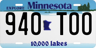 MN license plate 940TOO