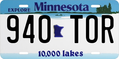 MN license plate 940TOR