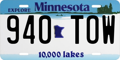 MN license plate 940TOW