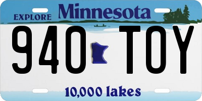 MN license plate 940TOY