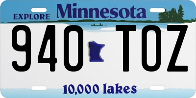 MN license plate 940TOZ
