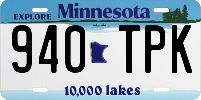 MN license plate 940TPK