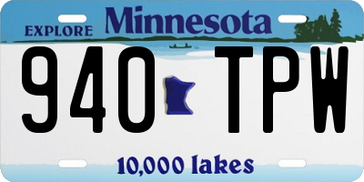 MN license plate 940TPW
