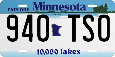MN license plate 940TSO