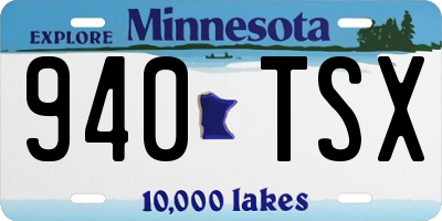 MN license plate 940TSX