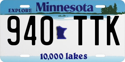 MN license plate 940TTK