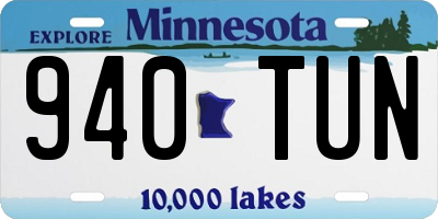 MN license plate 940TUN