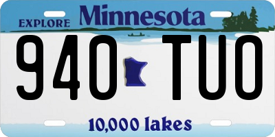 MN license plate 940TUO