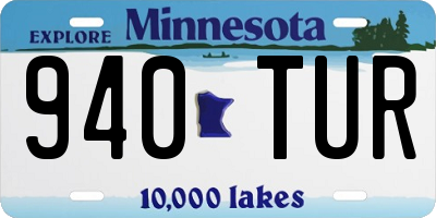 MN license plate 940TUR