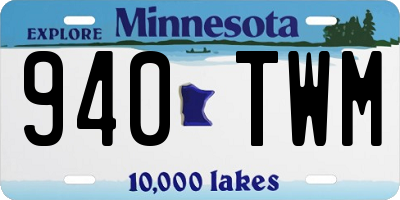 MN license plate 940TWM