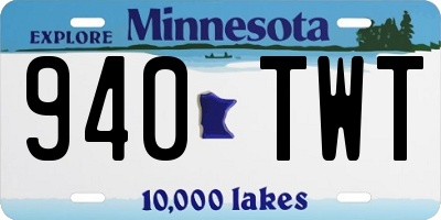 MN license plate 940TWT
