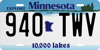 MN license plate 940TWV