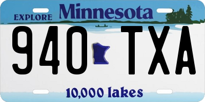 MN license plate 940TXA
