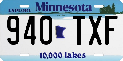 MN license plate 940TXF
