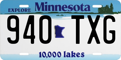 MN license plate 940TXG