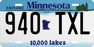 MN license plate 940TXL