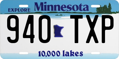 MN license plate 940TXP
