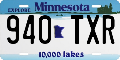 MN license plate 940TXR