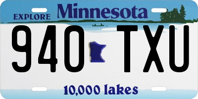 MN license plate 940TXU