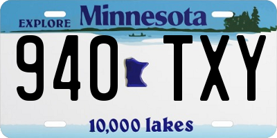 MN license plate 940TXY