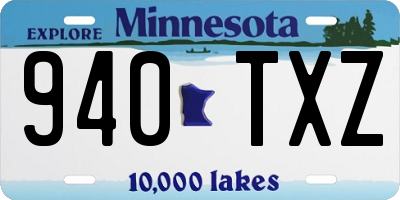 MN license plate 940TXZ