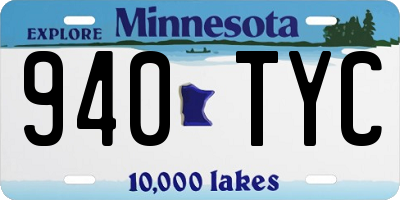 MN license plate 940TYC