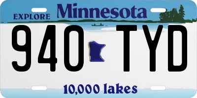 MN license plate 940TYD