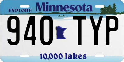 MN license plate 940TYP