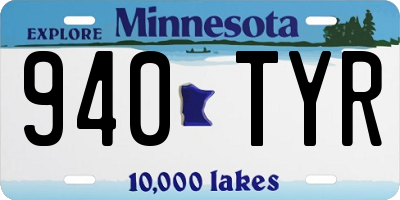 MN license plate 940TYR