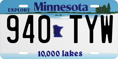 MN license plate 940TYW