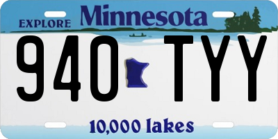 MN license plate 940TYY