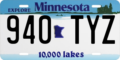 MN license plate 940TYZ