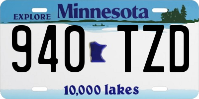 MN license plate 940TZD