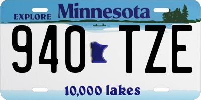 MN license plate 940TZE
