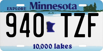 MN license plate 940TZF