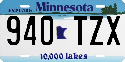 MN license plate 940TZX