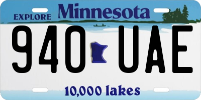 MN license plate 940UAE