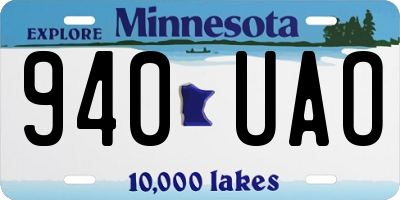 MN license plate 940UAO