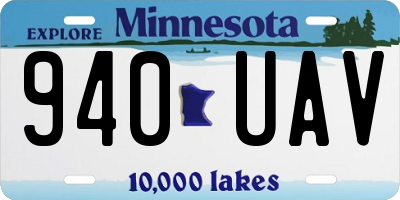 MN license plate 940UAV