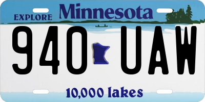 MN license plate 940UAW