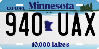 MN license plate 940UAX