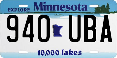 MN license plate 940UBA