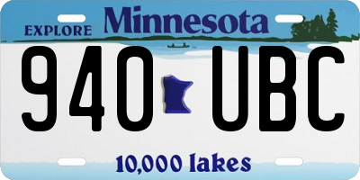 MN license plate 940UBC